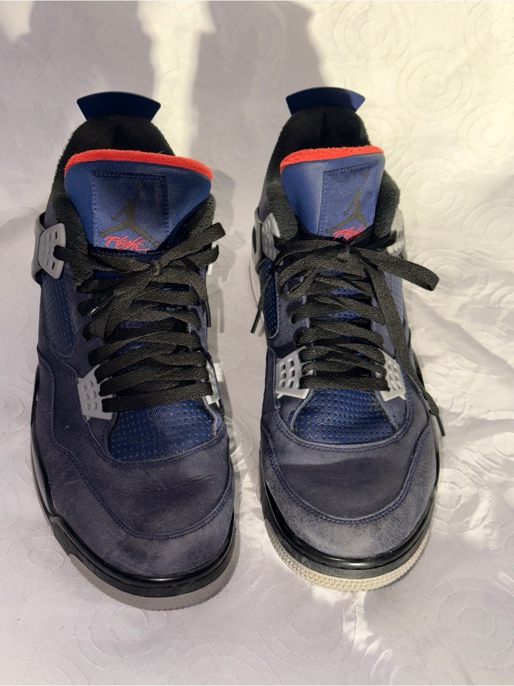 Jordan Men’s Athletic Shoes in Navy, Black and Red Trim
